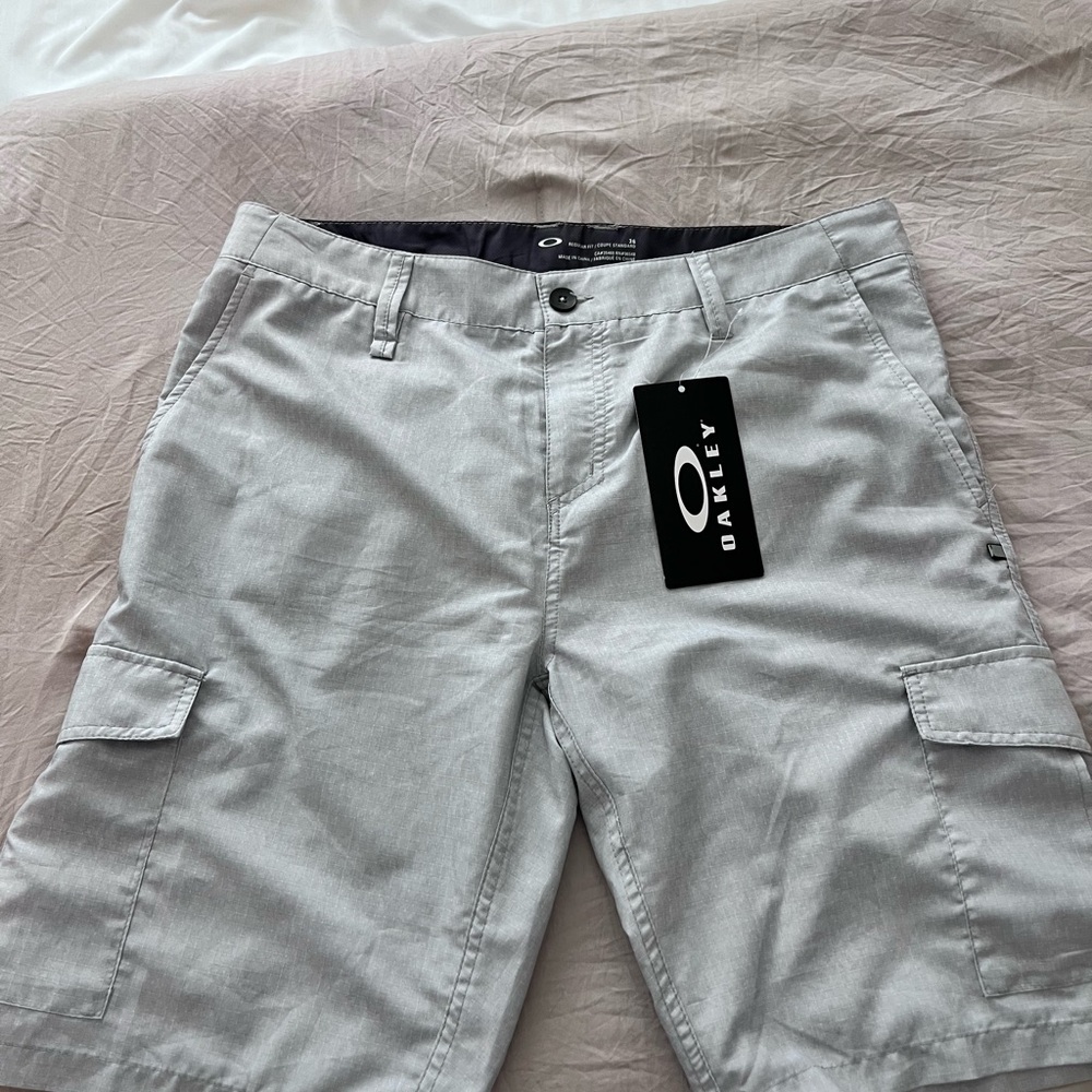Oakley Light Gray Cargo Shorts for Men